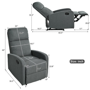 English Elm Christopher Knight Home® - Modern Recliner Plush Manual Recliner Chair with Ergonomic Support, 3-Position Backrest, Durable Fabric Comfort Charcoal N763P256491E