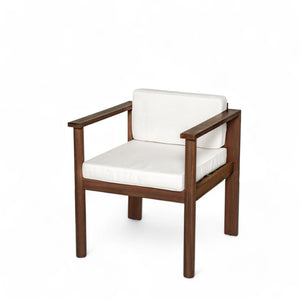 English Elm Trexm Acacia Wood Outdoor Dining Set Seats Six with Washable Cushions Umbrella Ready Beige,Mocha TM000022AAP