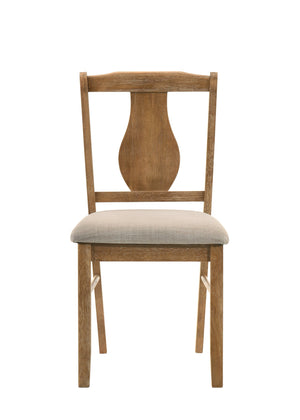 English Elm Kayee Weathered Oak 5PC Dining Set with Padded Cushions, Oak Veneer Table, Durable Composite Wood Finish B2726P276739