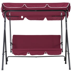 English Elm Stable 3 Person Porch Swing with Canopy Powder Coated Steel Frame Outdoor Patio Bench T3971P445984