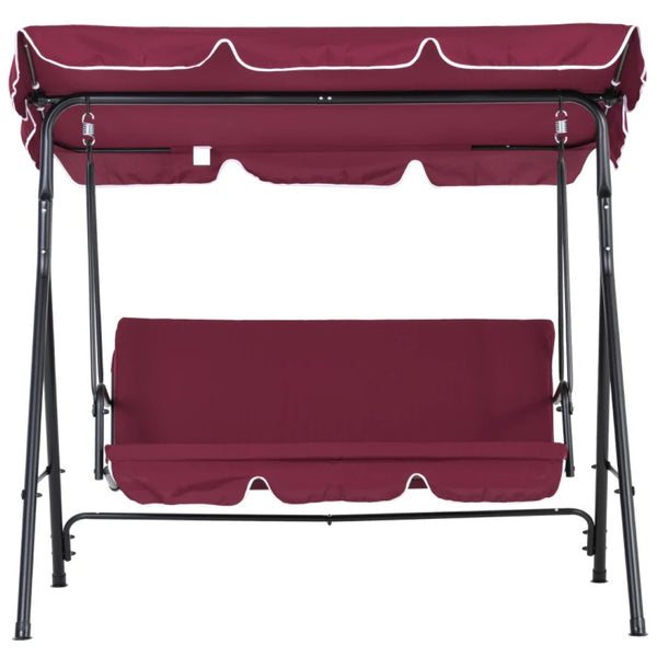English Elm Stable 3 Person Porch Swing with Canopy Powder Coated Steel Frame Outdoor Patio Bench T3971P445984
