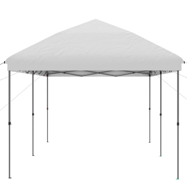 English Elm Outsunny 10' X 19' Pop Up Canopy Tent With Easy Setup, Adjustable Height, Carry Bag For Events & Patio W2225P174200-GIGA