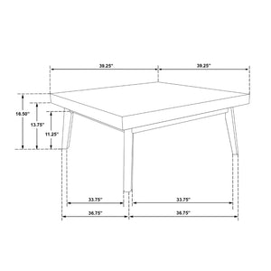 English Elm Square Wood Coffee Table - Elegant Walnut Brown Parquet Top For Mid-Century Modern Living Rooms B016P370667-GIGA
