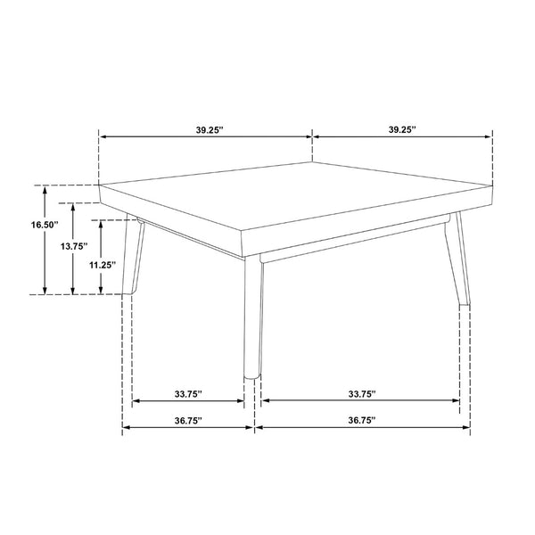 English Elm Square Wood Coffee Table - Elegant Walnut Brown Parquet Top For Mid-Century Modern Living Rooms B016P370667-GIGA