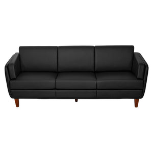 OSP Home Furnishings Loveseat Commercial Grade Faux Leather Two Seat Sofa with Cherry Wood Legs for Offices Sofa SL59403-U65