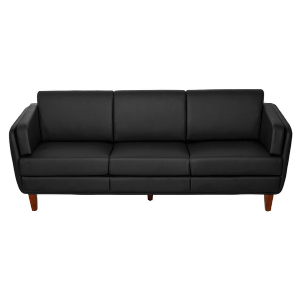 OSP Home Furnishings Loveseat Commercial Grade Faux Leather Two Seat Sofa with Cherry Wood Legs for Offices Sofa SL59403-U65