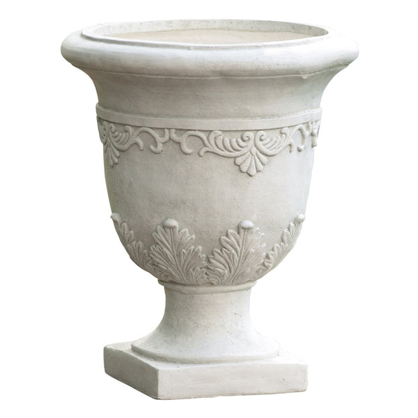 English Elm Moroccan Handcrafted Urn Planter with Artisan Texture for Patio or Living Room Decor 52168.00WHI