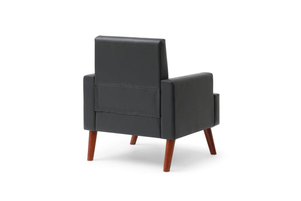 English Elm Ventura Tufted Velvet Accent Chair Compact Button Detail for Living Room or Bedroom Black B078P497888