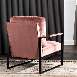 English Elm Classic Mid Century Modern Accent Chair In Soft Rose Velvet – Stylish Metal Frame For Home & Office B2735P256738