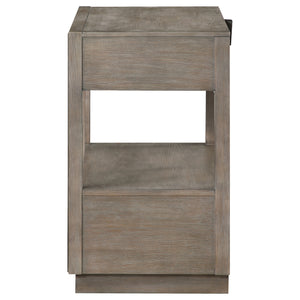English Elm Prescott Modern Taupe Oak Nightstand with Mitered Trim, 2 Drawers + Open Shelf for Stylish Storage B062P375999