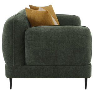 English Elm Repley Chenille Sofa and Loveseat Set with Sculptural Arms for Modern Living Rooms B062S01816