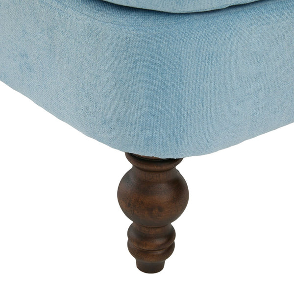 English Elm UNITED Oversized Chaise Lounge Sofa Bed with Solid Wood Arms, High-Resilience Foam, 800lb Capacity and Storage Pockets Light Blue W1568S00209