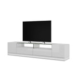 Vanderbilt 85.43" TV Stand in White Gloss 17552 Manhattan Comfort