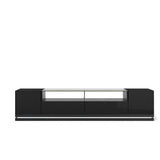 Vanderbilt 85.43" TV Stand in Black Gloss and Black Matte 17553 Manhattan Comfort