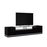 Vanderbilt 85.43" TV Stand in Black Gloss and Black Matte 17553 Manhattan Comfort