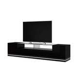 Vanderbilt 85.43" TV Stand in Black Gloss and Black Matte 17553 Manhattan Comfort