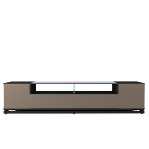 Vanderbilt 85.43" TV Stand in Black Gloss and Black Matte 17553 Manhattan Comfort
