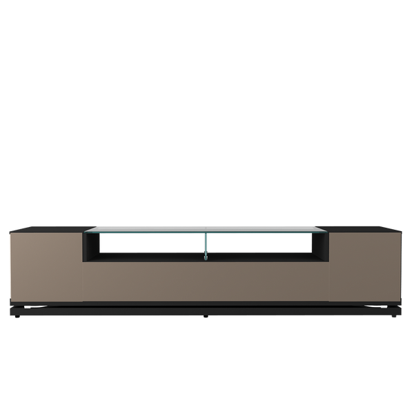 Vanderbilt 85.43" TV Stand in Black Gloss and Black Matte 17553 Manhattan Comfort