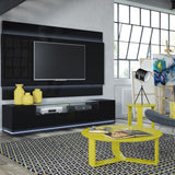 Vanderbilt 85.43" TV Stand in Black Gloss and Black Matte 17553 Manhattan Comfort