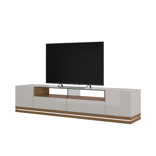 Vanderbilt 85.43" TV Stand in Off White and Maple Cream 17554 Manhattan Comfort