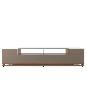 Vanderbilt 85.43" TV Stand in Off White and Maple Cream 17554 Manhattan Comfort