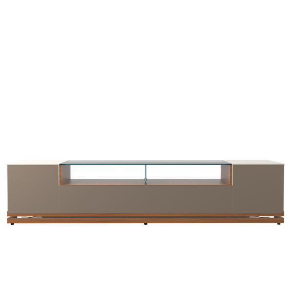 Vanderbilt 85.43" TV Stand in Off White and Maple Cream 17554 Manhattan Comfort