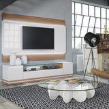 Vanderbilt 85.43" TV Stand in Off White and Maple Cream 17554 Manhattan Comfort