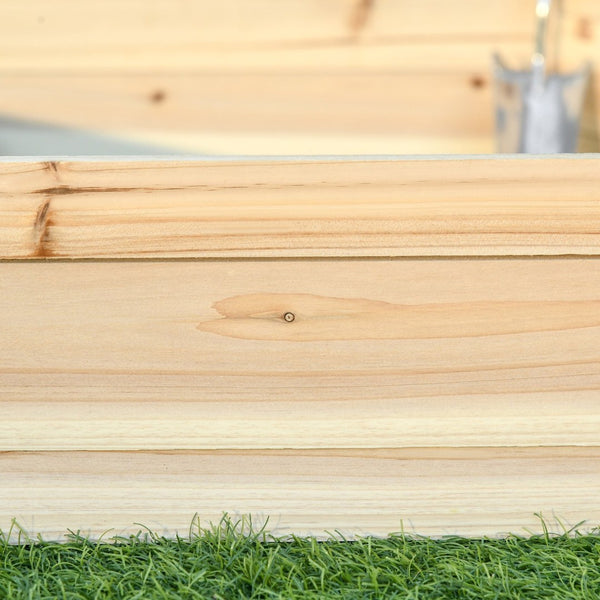 English Elm Outsunny Hexagon Wooden Raised Garden Bed – Tool-Free Assembly, Natural Fir Planter For Herbs & Veggies W2225P174419-GIGA