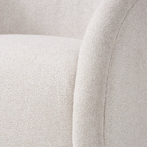 English Elm Sabbo Bouclé Swivel Accent Chair Walnut Wood Base Cozy Reading Nook Seating Beige,Walnut N767P388923B