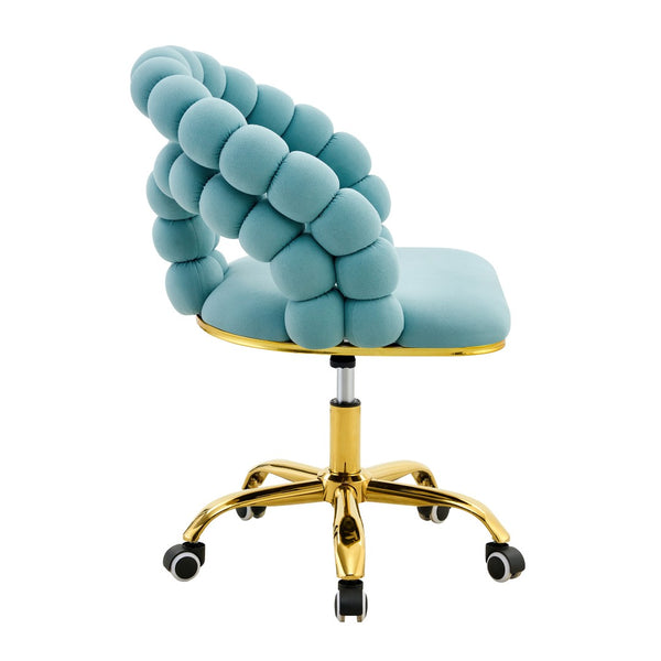 English Elm Set of Velvet Bubble Ball Chain Accent Chair with Sculptural Backrest for Living Room Gold,Teal W3875P370850