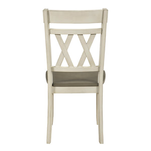 English Elm Modern Two-Tone Side Chairs Set of 2 Graywash Seat with Black Wood X-Back Farmhouse Dining Seating Antique White 42 L x 20.5 W x 10.5 H B011P401432