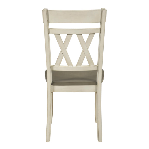 English Elm Modern Two-Tone Side Chairs Set of 2 Graywash Seat with Black Wood X-Back Farmhouse Dining Seating Antique White 42 L x 20.5 W x 10.5 H B011P401432