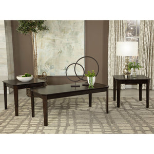 English Elm Amaro Dark Brown 3-Piece Coffee & End Table Set — Sleek Okume Veneer, Slim Legs, Durable Rubberwood Finish B062P344952
