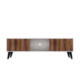 Manhattan Comfort Doyers Mid-Century Modern TV Stand White and Nut Brown 175AMC188