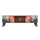 Manhattan Comfort Doyers Mid-Century Modern TV Stand Multi Color Red and Blue 175AMC213