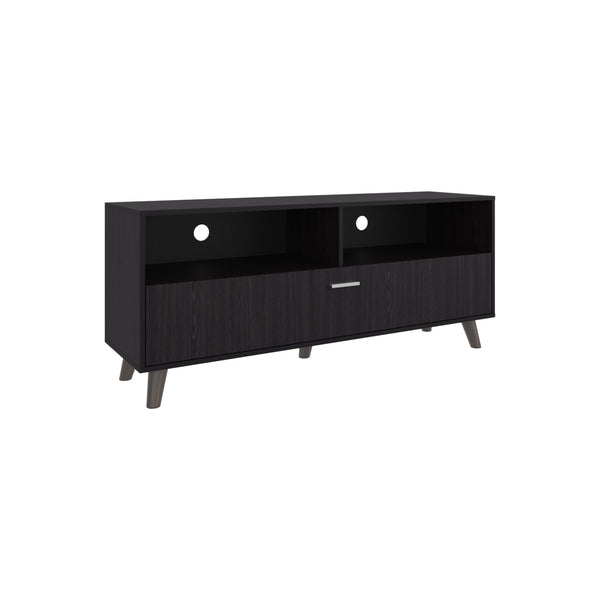 English Elm Patrick TV Stand for TVs up to 65" — Modern Black Entertainment Center with 2 Doors & Open Shelf B070P337098