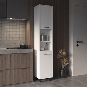 English Elm Thorndike Wall-Mounted 8-Bottle Rectangle Bar Cabinet with Two Doors and Space-Saving Design for Home White B06280433