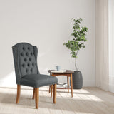 OSP Home Furnishings Jessica Tufted Wing Dining Chair Charcoal