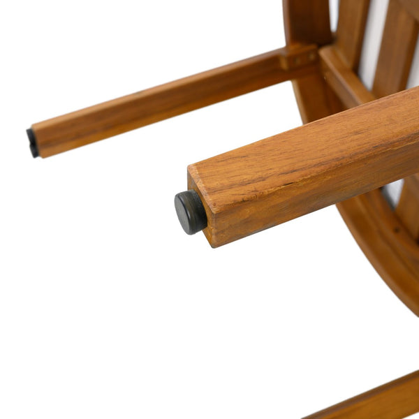 English Elm Outdoor Acacia Wood Armchairs with Teak Finish and Cushioned Seat Set of 2 N768P362954L