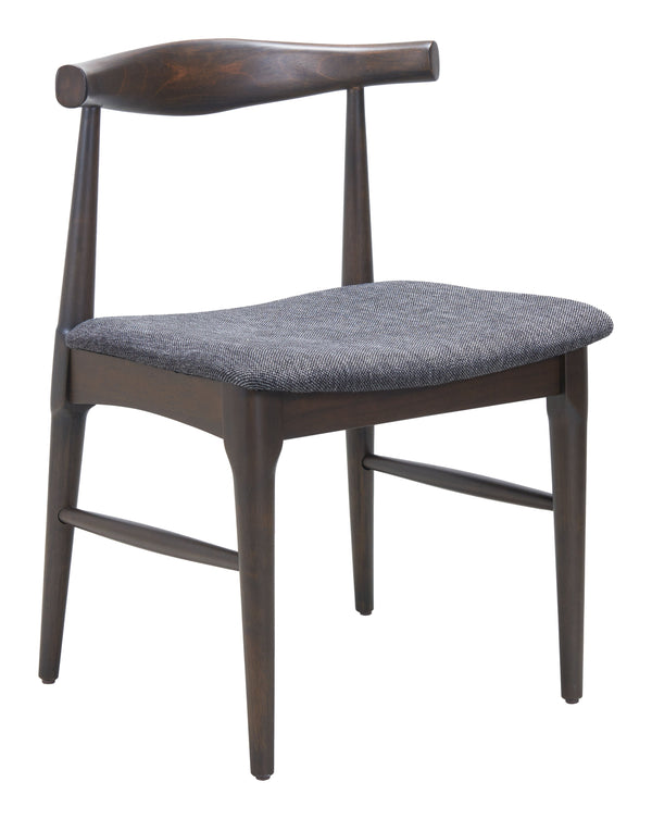 Zuo Modern Tuzka Dining Chair Set Of 2 - Stylish Gray & Espresso Design For Modern Elegance & Comfort Gray 100% Polyester,Rubberwood 110513-zuo-modern