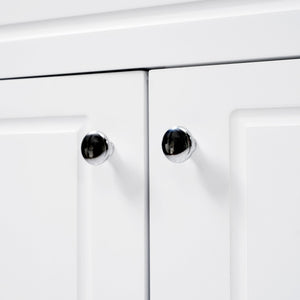 English Elm Christopher Knight Home® - 58" Bathroom Vanity Cabinet Base with Solid Wood Legs, 3 Drawers & 4 Soft-Close Doors, Open-Back Design, Adjustable Anti-Tip Feet, White Finish N759P351759K