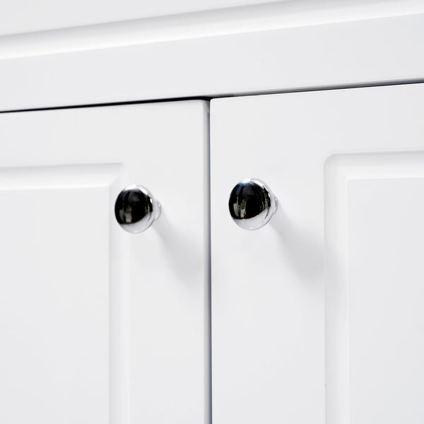 English Elm Christopher Knight Home® - 58" Bathroom Vanity Cabinet Base with Solid Wood Legs, 3 Drawers & 4 Soft-Close Doors, Open-Back Design, Adjustable Anti-Tip Feet, White Finish N759P351759K