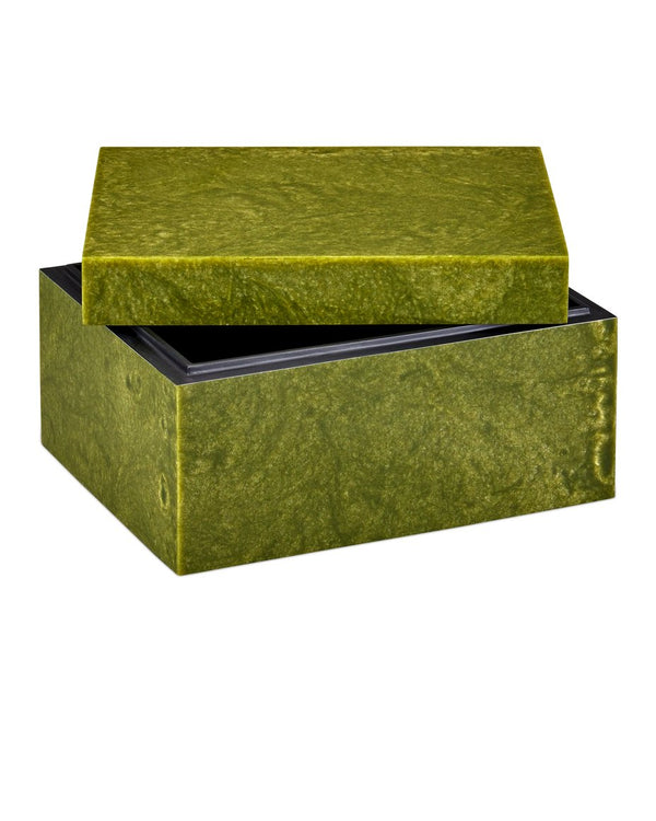 Currey & Company Rina Box: Elegant Decorative Storage With Mesmerizing Organic Patterns For Your Cherished Items Green Composite ,Engineered Wood 1200-1024-currey-company