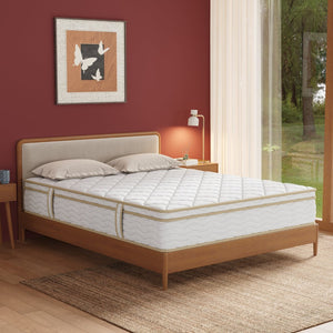 English Elm Queen Hybrid Mattress Euro Top Gel Foam Pocketed Coils Medium Firm 12 Inch Profile B372P396154