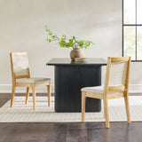 Solid Wood Dining Chair with Rattan Inset Back - Set of 2 Natural CATD1ENA Walker Edison