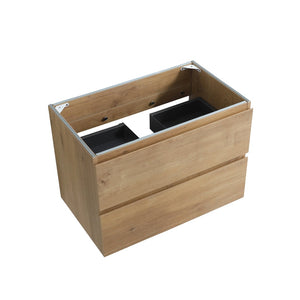 English Elm Alice30-106, Wall Mounted Oak Vanity Cabinet Two Soft Close Drawers Basin Free W1865P147102