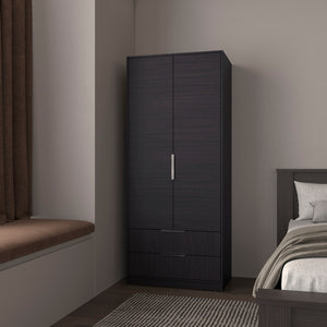 English Elm Trappe Black Armoire Cabinet for Bedroom & Office — Stylish Engineered Wood, Durable, Organized Storage B092S00297