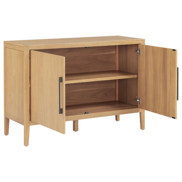 English Elm U_style Farmhouse Pine Veneer Buffet Cabinet with Double Doors for Kitchen or Entryway Natural N711P410389O
