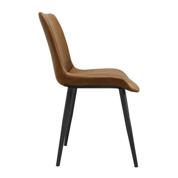 English Elm Beige Cotton Linen Armless Dining Chairs with Oak Legs Ergonomic Set of 2 Brown W5815P476398