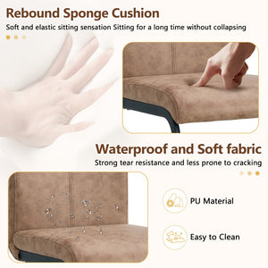 English Elm Table 7-Piece Walnut Grain Dining Set With 6 Brown Chairs, Stylish Storage & Modern Comfort Features W1151S04280-GIGA